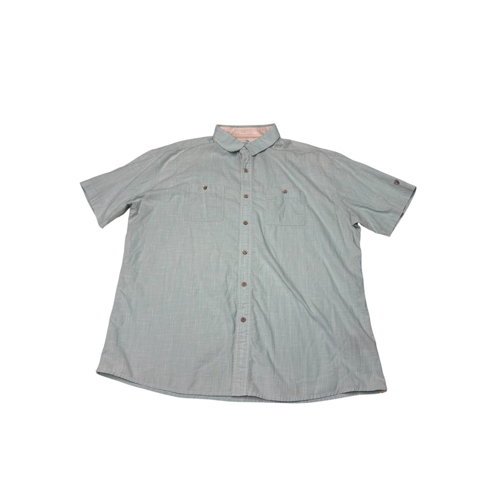 Kuhl Mens XXL Short Sleeve Button Down Shirt Blue Crosshatch Style‎ 7259
